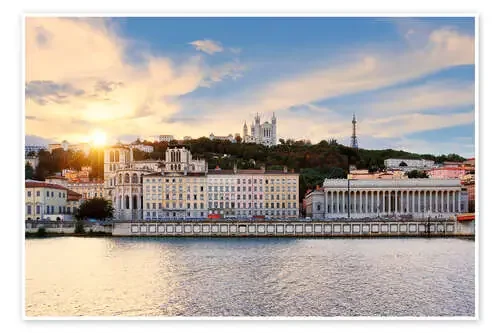 Colorful, cloudy sunset over Vieux Lyon Editors Choice