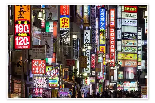Colorful Neon Signs in Shinjuku District in Tokyo III de Jan Christopher Becke