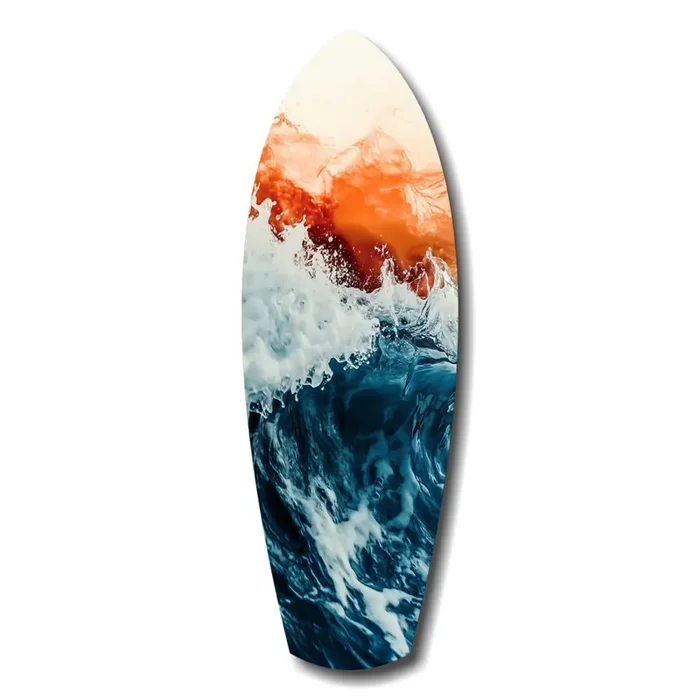 Colors of the Sunset in the Ocean Glass Wall Art – 12 » X 35 «