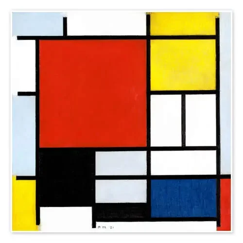 Composición con rojo, amarillo, azul y negro de Piet Mondrian Master Collection