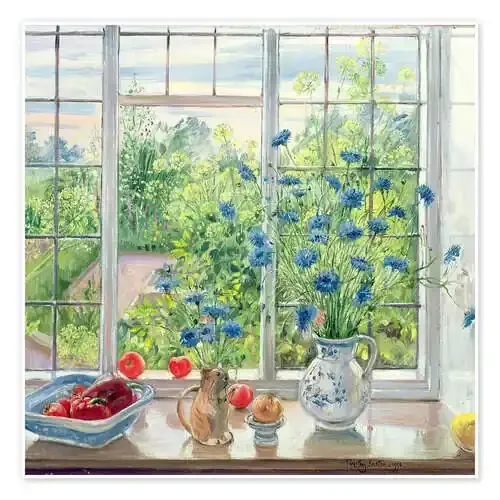 Cornflowers and Kitchen Garden de Timothy Easton Bridgeman Images
