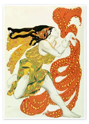 Costume design for a bacchante in ‘Narcisse‘ by Tcherepnin de Leon Nikolajewitsch Bakst Bridgeman Images