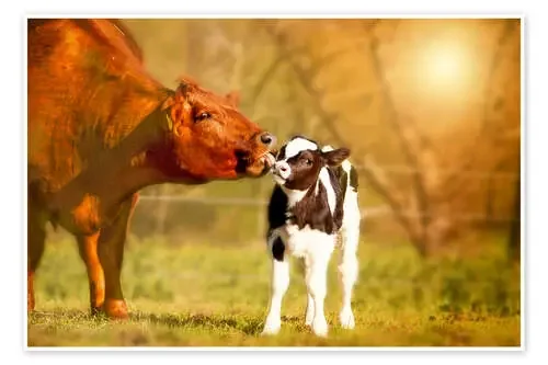 Cow and calf in the pasture de Monika Leirich