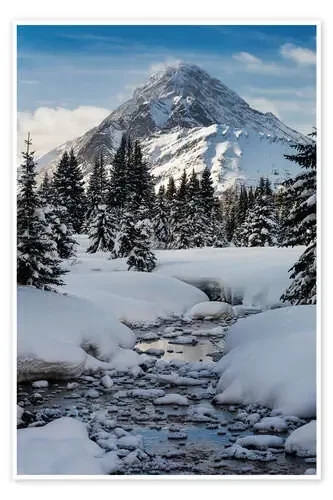 Creek with snowy winding banks de Michael Interisano Design Pics