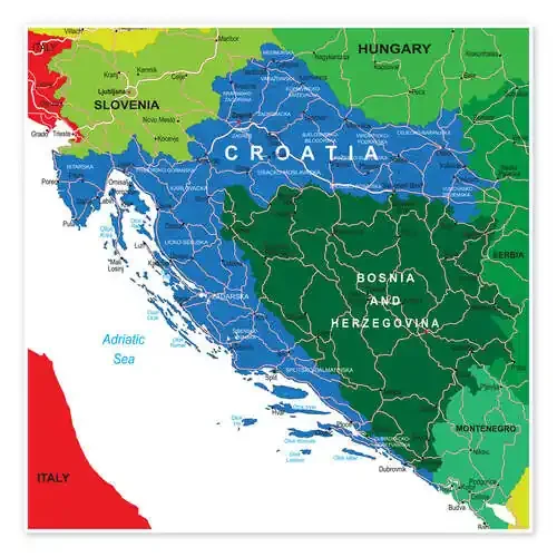 Croatia – Political Map Editors Choice