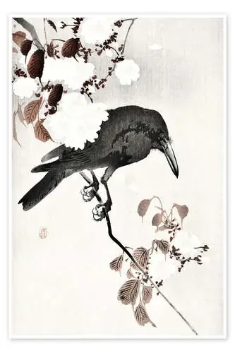 Crow and Cherry Blossoms de Ohara Koson Master Collection