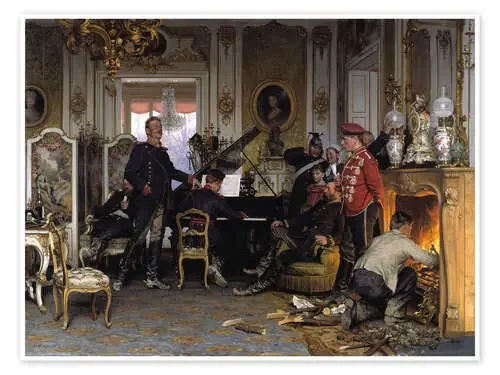 Cuartel general de la tropa alemana en el Castillo de Brunoy de Anton Alexander von Werner Master Collection