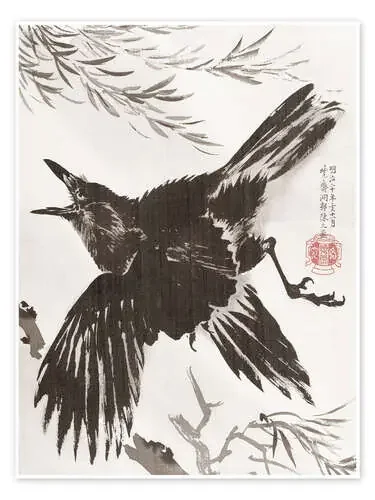Cuervo y sauce de Kawanabe Kyosai Master Collection