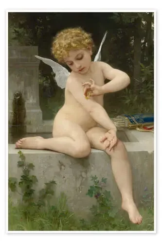 Cupid with butterfly de William Adolphe Bouguereau Master Collection