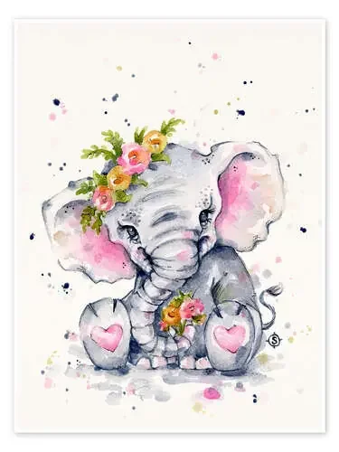 Cute baby elephant de Sillier Than Sally