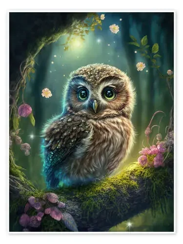 Cute owl on a tree de Dolphins DreamDesign