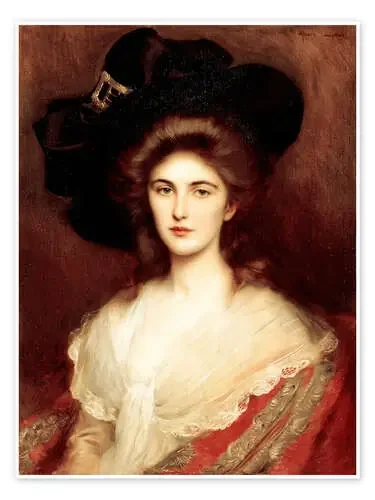 Dama elegante con un sombrero negro de Albert Lynch Bridgeman Images