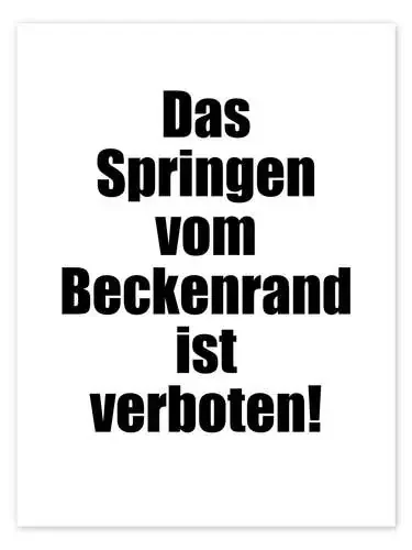 Das Springen vom Beckenrand ist verboten de Typobox Editors Choice