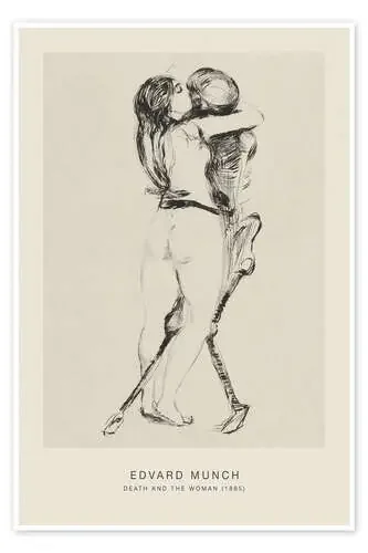 Death and The Woman, 1895 de Edvard Munch Exhibition Posters