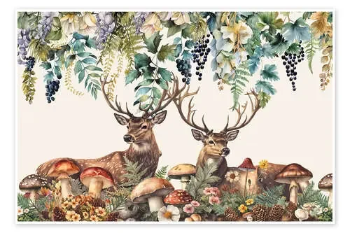 Deer Friends Woodland Forest de Andrea Haase