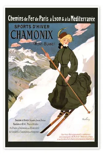 Deporte de invierno en Chamonix (francés) de Vintage Ski Collection