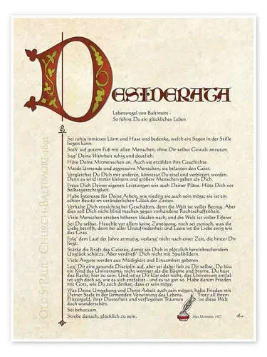 Desiderata (alemán) II de Dirk H. Wendt