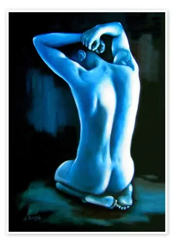 Desnudo masculino en azul de Marita Zacharias