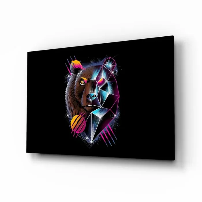Diamond Bear Glass Wall Art – 28.5 » x 18 «