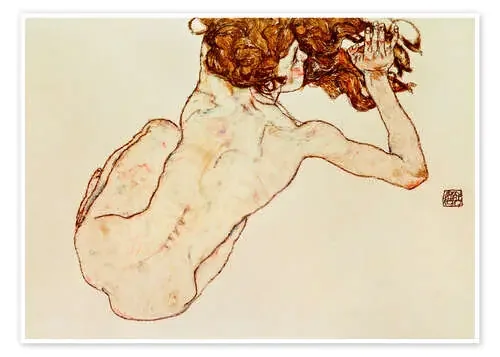 Dibujo del desnudo de la espalda de Egon Schiele akg-images