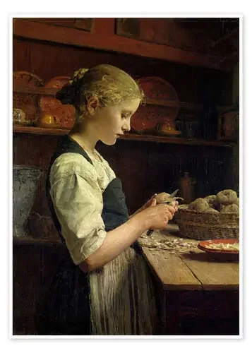 Die kleine Kartoffelschälerin de Albert Anker ARTOTHEK