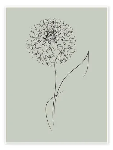 Diente de león en verde-gris de Martina illustration