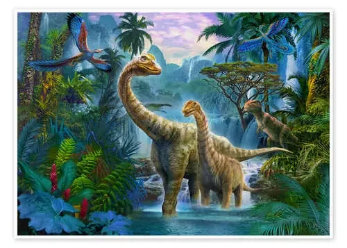 Dinos bañándose en la cascada de Jan Patrik Krasny MGL Licensing