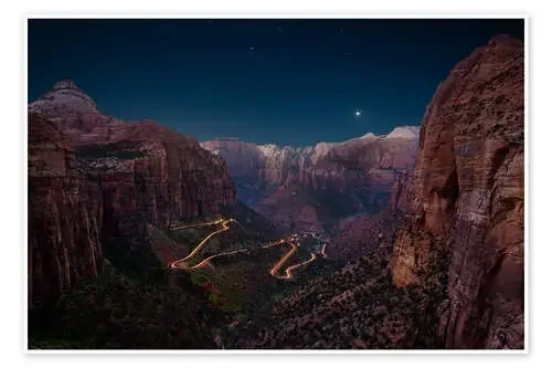 Disparo nocturno desde Canyon Overlook, Parque Nacional Zion, Utah, EE.UU. de Markus Ulrich