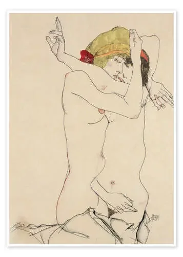 Dos amigos abrazados, 1913 de Egon Schiele Master Collection