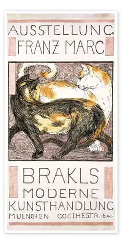 Dos gatos, cartel de exposición de Franz Marc Bridgeman Images
