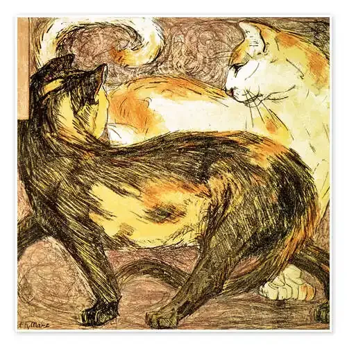 Dos gatos de Franz Marc Bridgeman Images