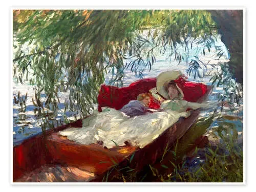 Dos mujeres dormidas en una barca, bajo los sauces de John Singer Sargent akg-images