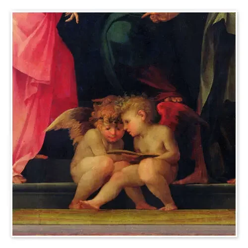 Dos putti están leyendo, 1518 de Giovanni Battista Rosso Fiorentino Bridgeman Images