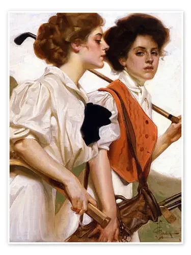 Dos señoras jugando al golf de Joseph Christian Leyendecker Master Collection