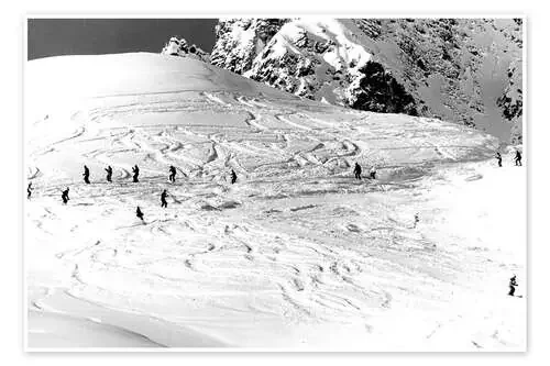 Downhill Skiing in the Alps de Vintage Ski Collection akg-images