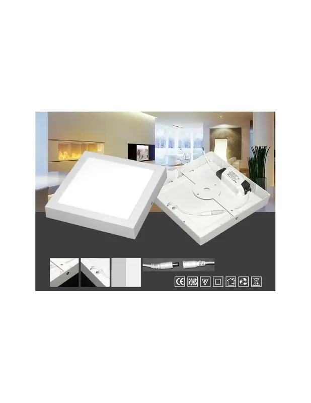 Downlight de Superficie Cuadrado Led 17 cm Blanco