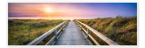Dunes panorama on the beach with wooden pier de Jan Christopher Becke