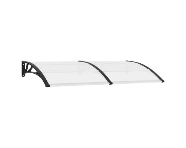 Economico vidaXL marquesina para puerta pc negro y transparente 200×75 cm | Brico Depôt