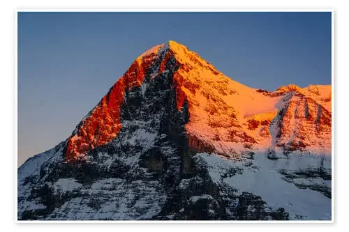 Eiger mountain peak at sunset View from Lauberhorn, kleine Scheidegg, Grindelwald, Switzerland de Peter Wey