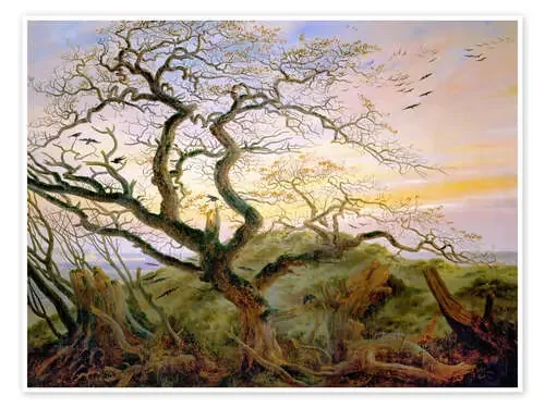 El árbol de los cuervos de Caspar David Friedrich Master Collection