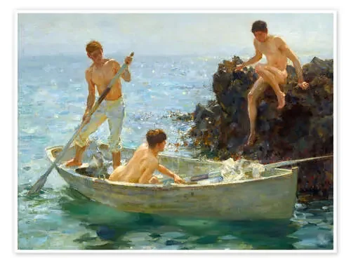 El baño en la cueva de Henry Scott Tuke Master Collection