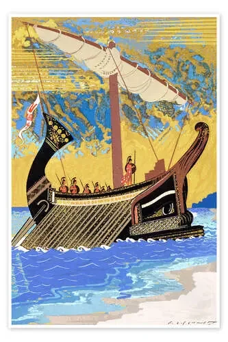 El barco Odysseus de Francois-Louis Schmied Bridgeman Images