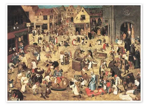El combate entre don Carnal y doña Cuaresma de Pieter Brueghel d.J. Master Collection
