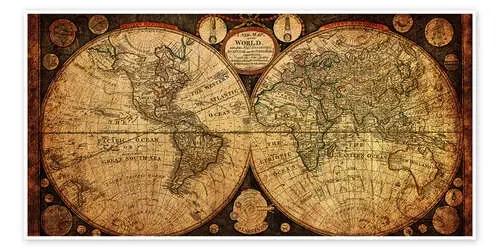 El Mundo 1799 de Michaels Antike Weltkarten
