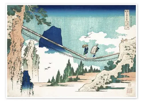 El puente colgante entre Hida y Etchu de Katsushika Hokusai Master Collection