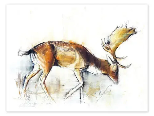 Elk searching food de Mark Adlington Bridgeman Images
