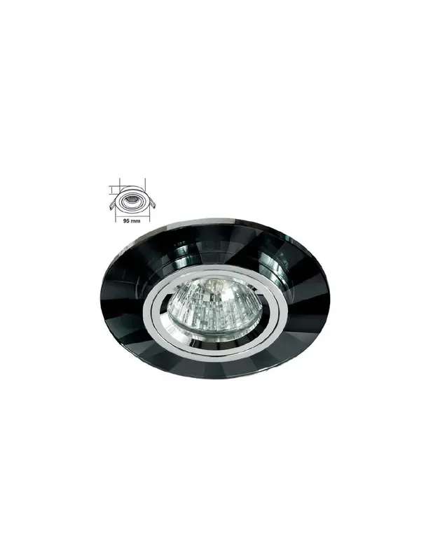 Empotrable Cristal Facetado Negro