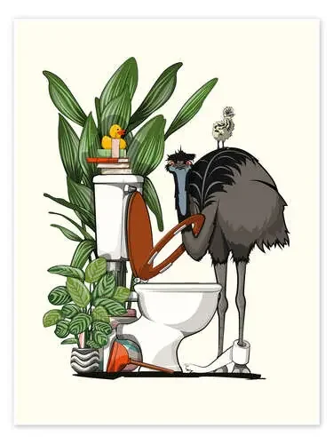 Emu, Australian Bird on the Toilet de Wyatt9
