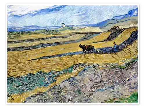 Enclosed Field with Ploughman de Vincent van Gogh Master Collection