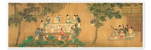 Encuentro de los científicos en el jardín de bambú. de Chinese School Bridgeman Images
